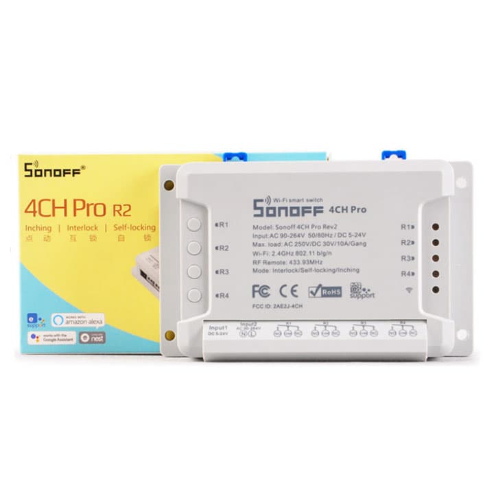 Công tắc điều khiển từ xa Wifi và RF 4 cổng Sonoff 4CH Pro R2