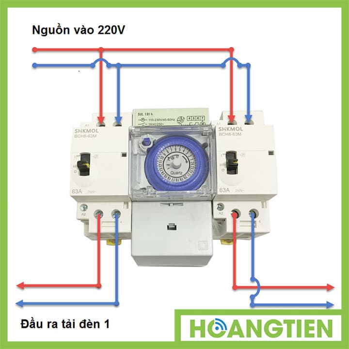 Combo hẹn giờ bật tắt luân phiên cho 2 thiết bị 63A HT-DH1