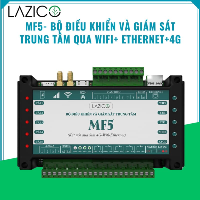Bộ điều khiển và giám sát trung tâm 4G/ Wifi Lazico MF5