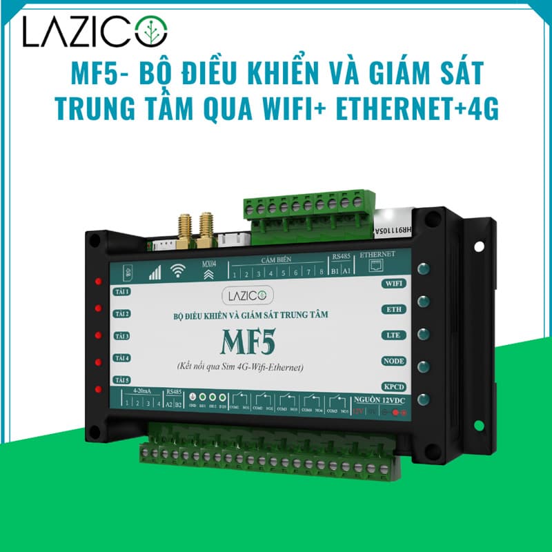 Bộ điều khiển và giám sát trung tâm 4G/ Wifi Lazico MF5