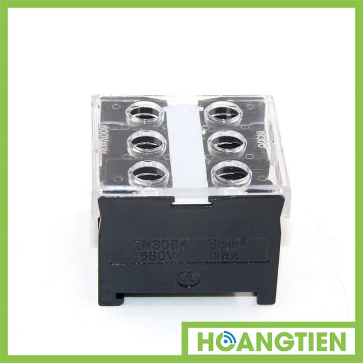 Cầu đấu dây điện 6 cổng 2 đầu IN-30BK