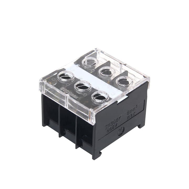 Cầu đấu dây điện 6 cổng 2 đầu IN-30BK
