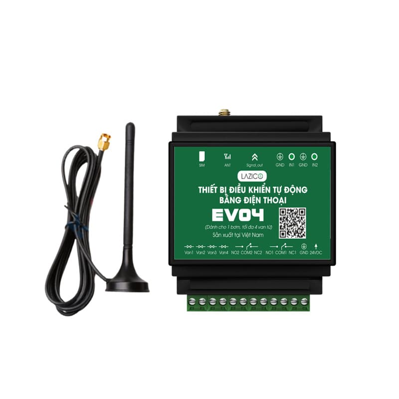 Bộ điều khiển bơm và van tưới qua điện thoại Lazico EV04