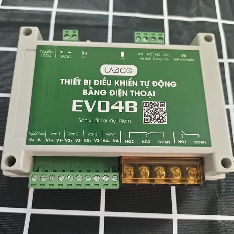 Bộ điều khiển bơm và van tưới qua điện thoại Lazico EV04B