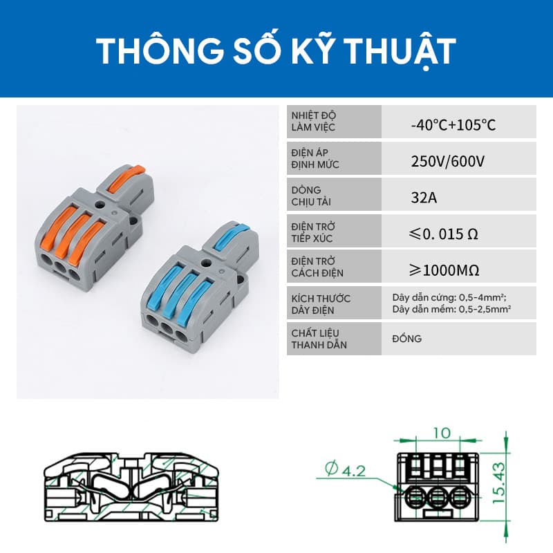 Đầu nối dây điện 1 ra 3 LT-13
