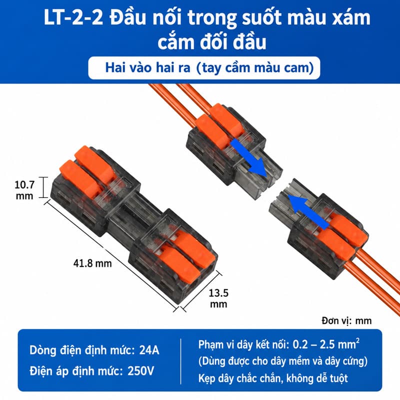 Đầu nối dây điện LT2-2