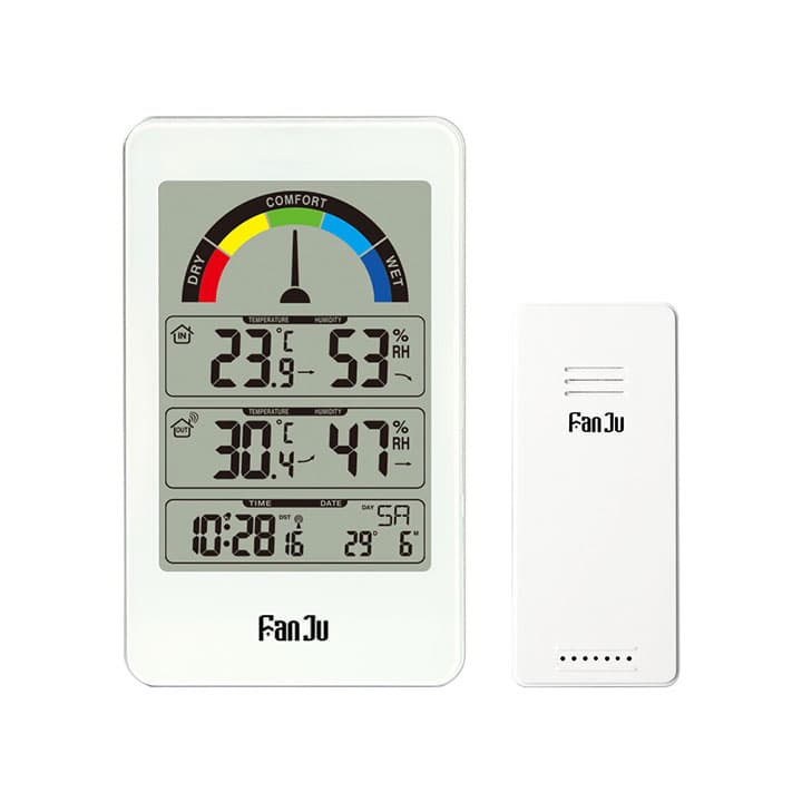 Đồng hồ nhiệt độ độ ẩm trong nhà và ngoài trời FJ3356