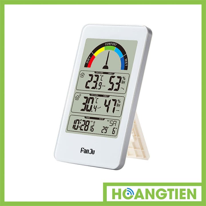 Đồng hồ nhiệt độ độ ẩm trong nhà và ngoài trời FJ3356