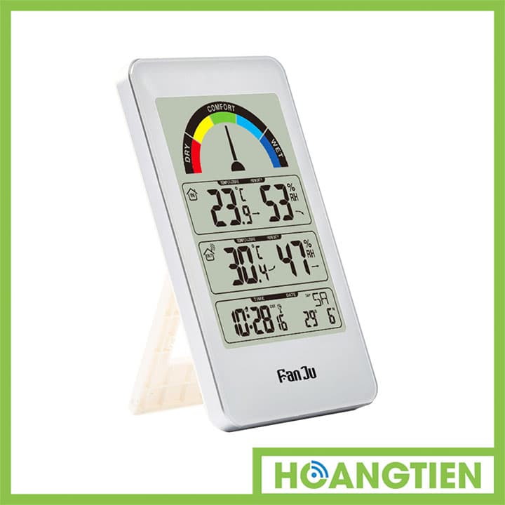 Đồng hồ nhiệt độ độ ẩm trong nhà và ngoài trời FJ3356