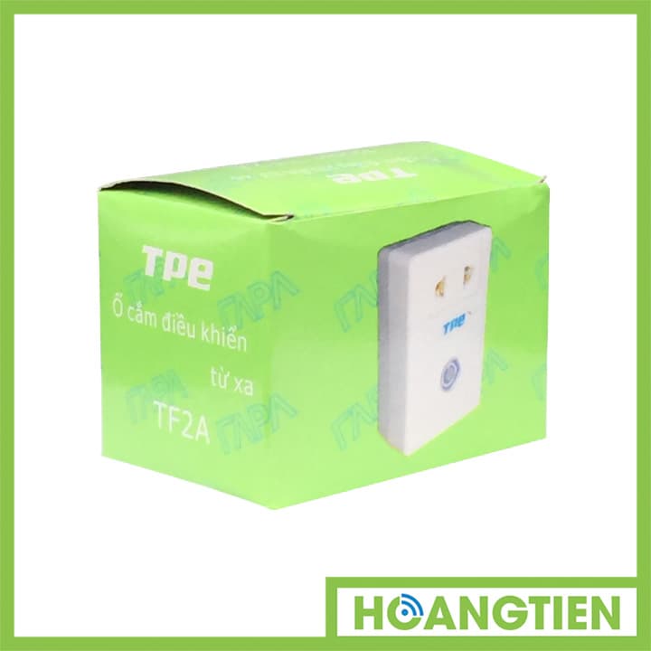 Ổ cắm điều khiển từ xa TPE TF2A hỗ trợ học lệnh remote RF xuyên tường 315Mhz, tiện dụng điều khiển thiết bị ở khoảng cách xa: – Học lệnh remote RF 315Mhz – Công suất : 2000w – Điều khiển từ xa on/off cho 1 thiết bị – Có chức năng hẹn giờ tắt từ 1 giây đến 24 giờ với một nút nhấn riêng ,thuận tiện cho cài đặt và xóa thời gian được dễ dàng