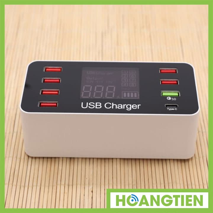 Ổ cắm sạc USB 8 cổng hỗ trợ sạc nhanh QC3.0 A9 Plus