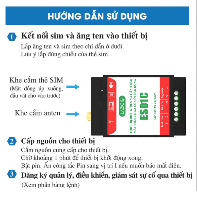 Bộ cảnh báo mất điện Lazico ES01C